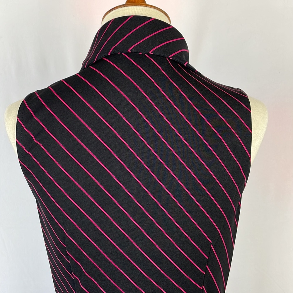 Express Black and Magenta Diagonal Striped Sleeveless Dress - Size 1/2 Juniors - Picture 8 of 12
